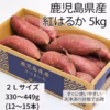 紅はるか５kg 鹿児島県産２Ｌ☆収穫後１ヶ月程度追熟☆