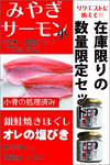 みやぎサーモン小（約700g）と、焼きほぐし（85g）２瓶のセット