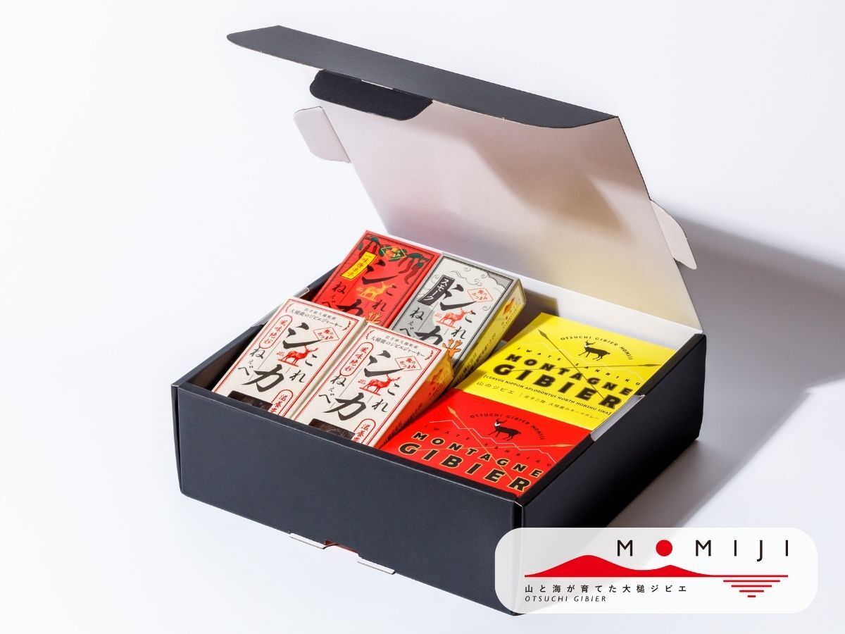 [6月15日は父の日]指定日配送可能!鹿肉ギフトボックス〜缶詰2種ジャーキー4種 1セット(2缶+ジャーキー4個)