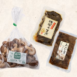 定番しいたけ500ｇ＋椎茸うま煮＋あわび茸つくだ煮のセット
