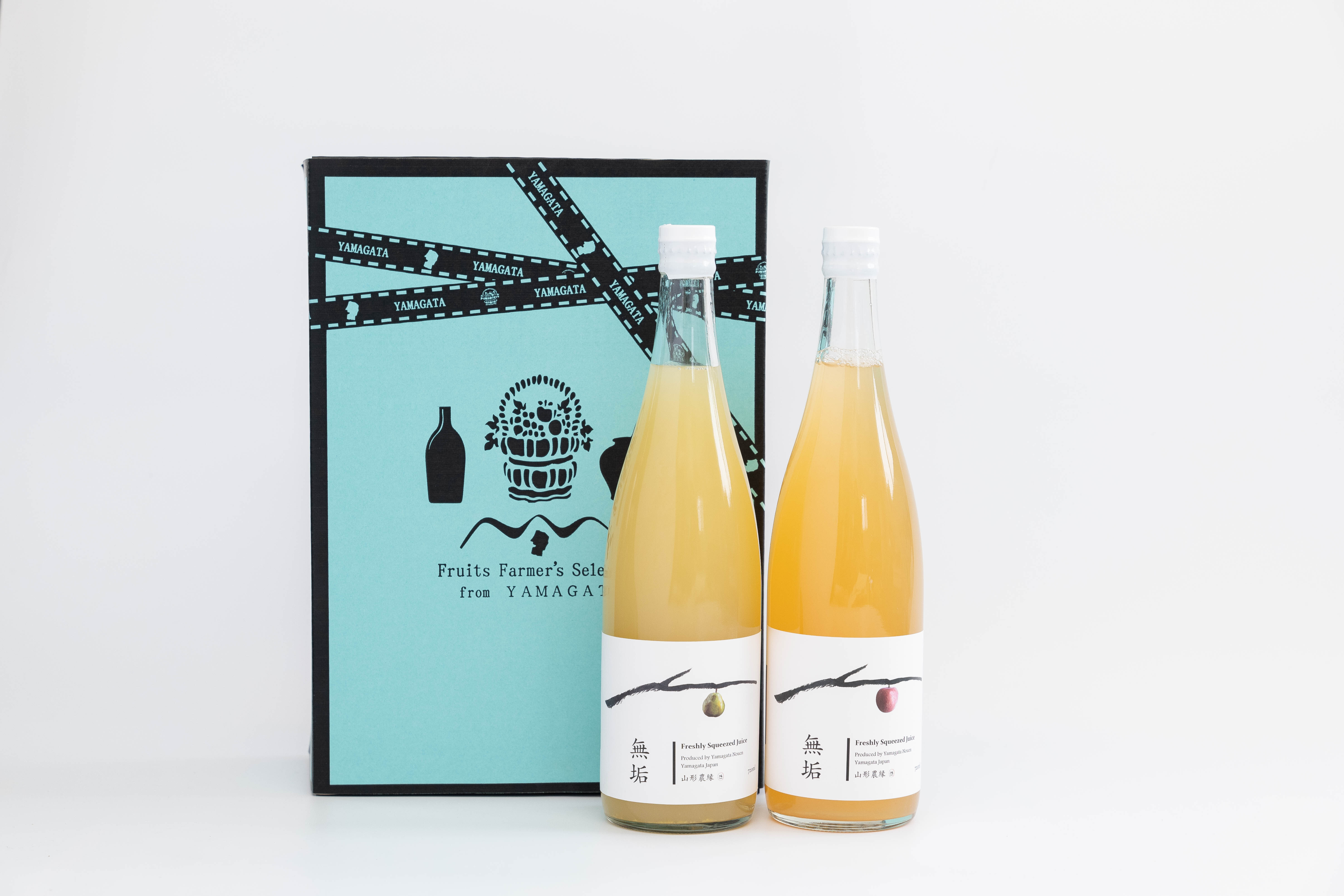 山形農縁ブランド「無垢」りんご＆ラ・フランスジュースセット