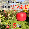 岩手江刺産サンふじ5キロ贈答用・12月発送　超人気のサンふじです