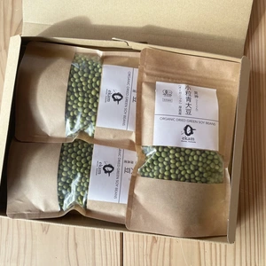 パッケージタイプ：有機黒神大豆（自然栽培小粒青大豆）200g×3個