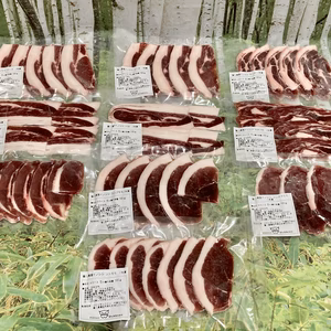 BBQに！未経産メス猪、厚切りスライス8種セット合計1kg