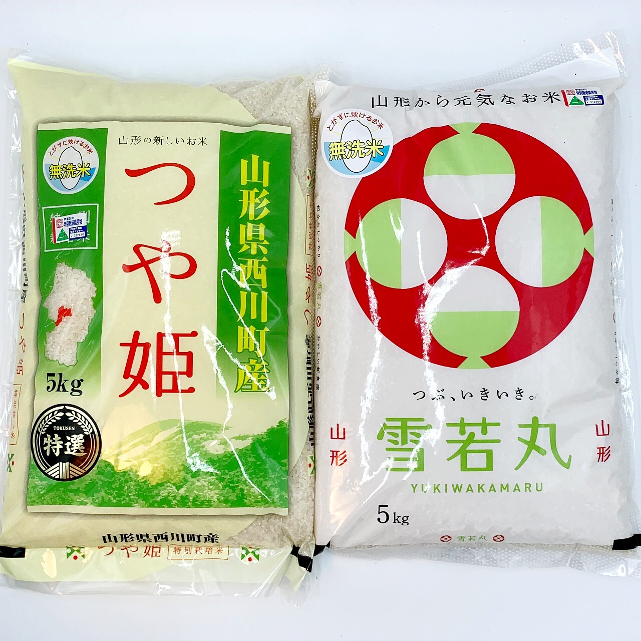 ✨令和5年産✨無洗米 つや姫×雪若丸✨各5kg✨ 【信頼】 - 米