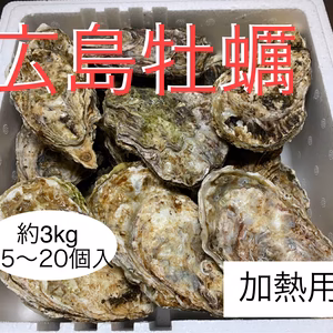 広島かき　殻付き牡蠣　3kg 15〜20個入