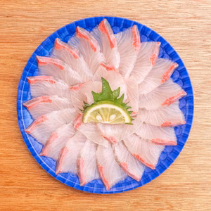 夏ギフト【旨味濃厚!! 熟成魚】金寿カンパチ丸皿　冷凍刺身