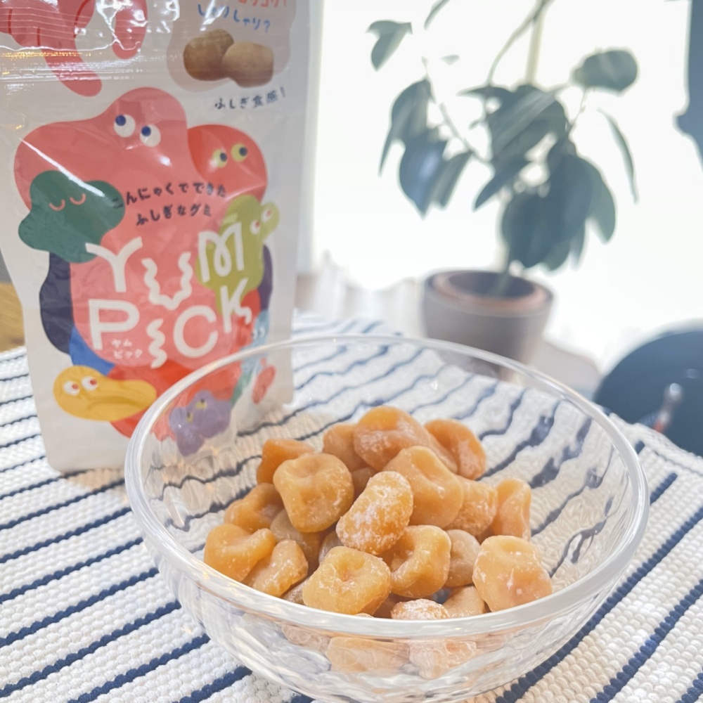 ヴィーガン認証取得＆砂糖不使用:こんにゃくグミYUMPICKリンゴ味3袋
