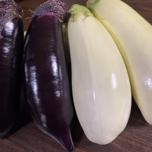 【ナス2種類セット】ナス(とげなし輝楽)×白ナス(とろ〜り旨ナス) 各5本入り