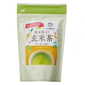 【送料無料・メール便】粉末茶入り玄米茶 ティーバッグ 4g×30ｐ