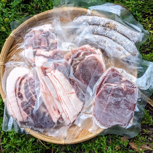 鹿ソーセージ＆BBQ用4種の猪・鹿スライス肉セット