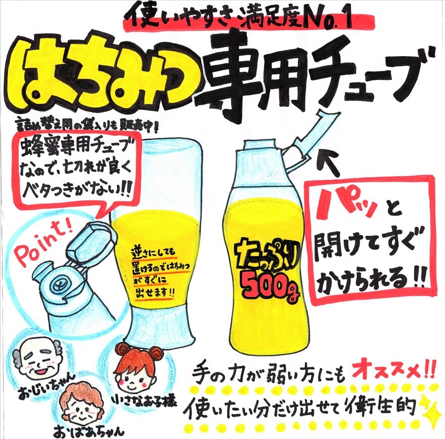 嬉しい2本セット】国産純粋晩白柚・りんご蜂蜜 500gポリチューブ2本