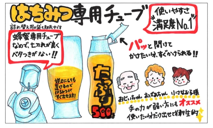 国産純粋百花蜂蜜  500ｇポリチューブ