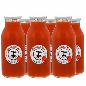 【６本】完熟飛騨トマトジュース　180ml　トマト100％、食塩・砂糖無添加