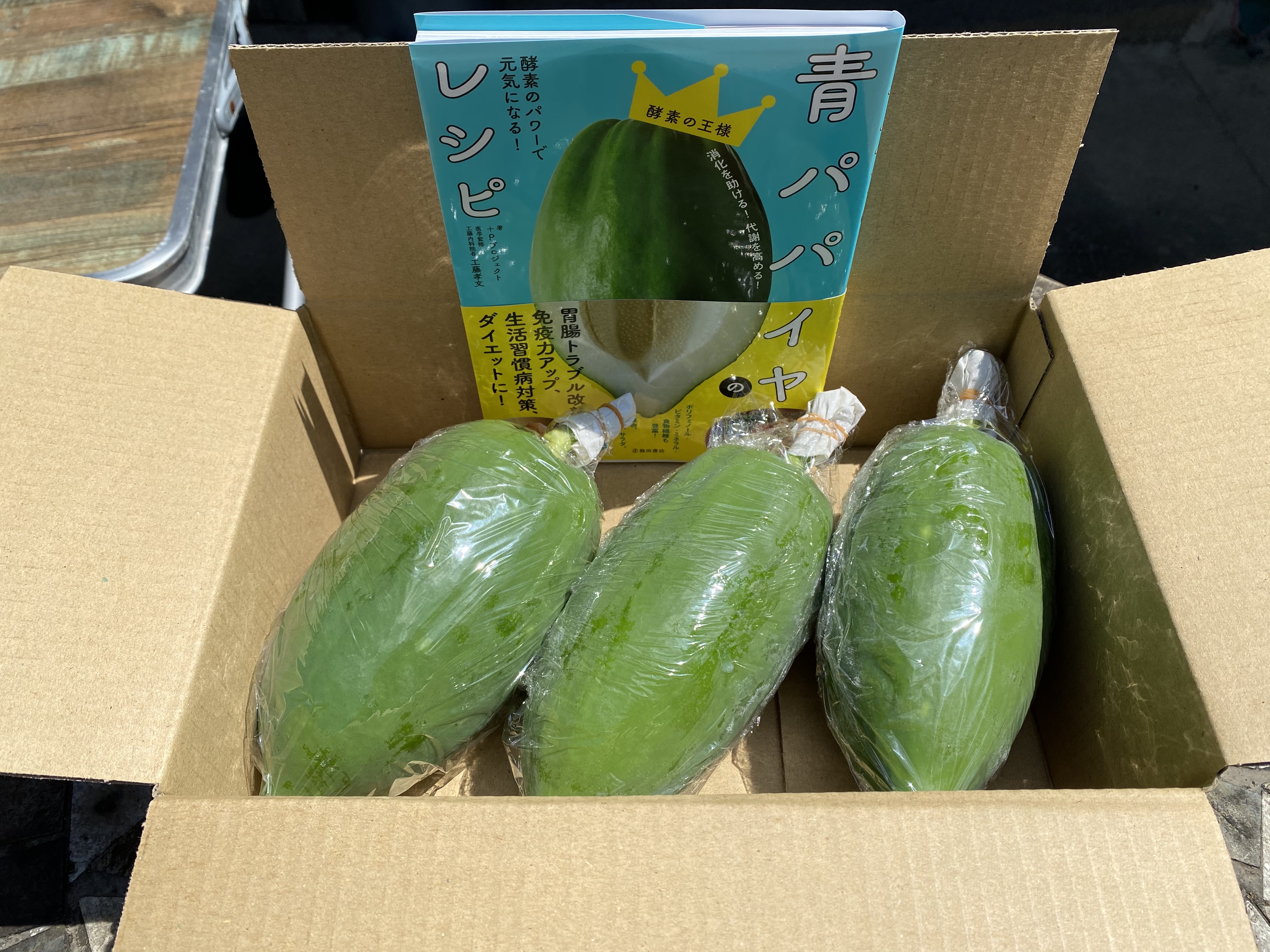 青パパイヤ とレシピ本セット｜野菜の商品詳細｜ポケットマルシェ｜産直(産地直送)通販 - 旬の果物・野菜・魚介をお取り寄せ