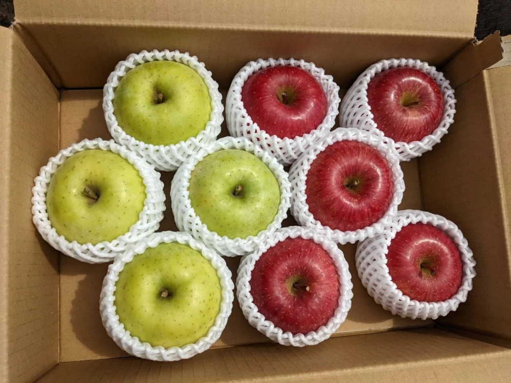 【ふじ王林ミックス】お味のお試しにいかが？農薬60％減