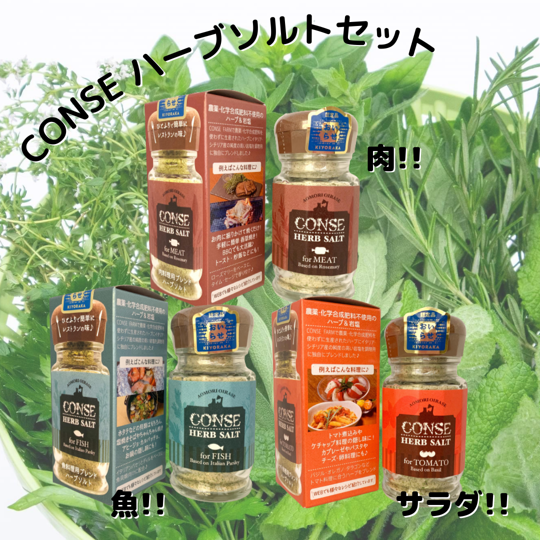 コンセハーブソルトセット(50g×3種類) ハーブソルト各種50g×3本