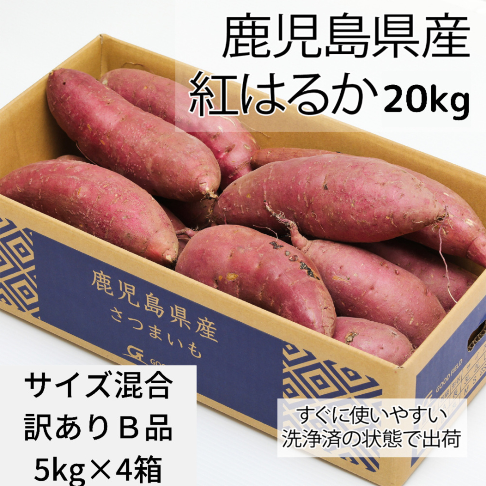 店内全品ﾎﾟｲﾝﾄ2倍!! 鹿児島県産 べにはるか 紅はるか 20kg B品