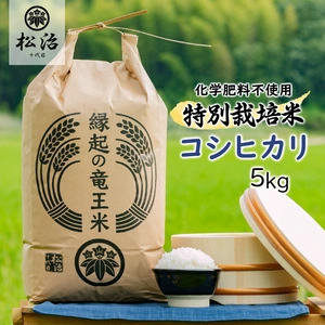 【売りつくしセール】送料無料　特別栽培米コシヒカリ「縁起の竜王米」5kg