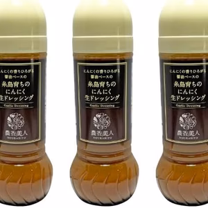 糸島そだちのにんにく 生ドレッシング 285ml×3本セット【農香美人】
