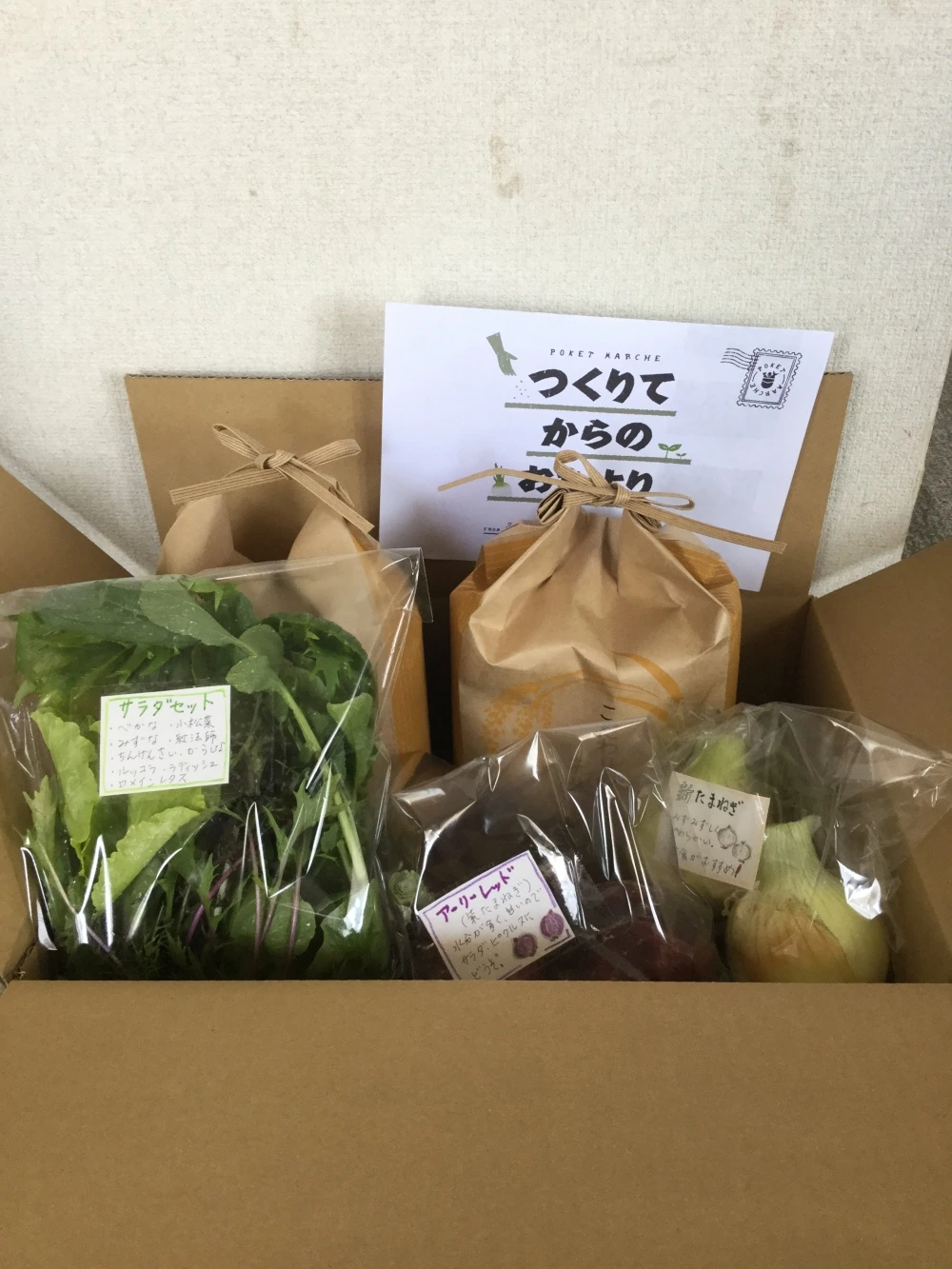 我が家のお米と採れたて野菜のセット(常温便)
