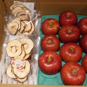 信州麻績村産のシナノスイート(家庭用)！約3kgとりんごチップス40g3袋