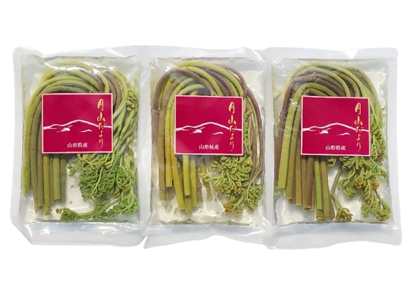 山形県産「やわらかく美味しい山菜 わらび水煮」100gx３ ３袋セット
