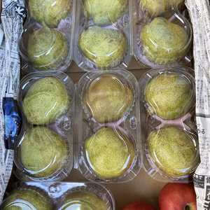 お裾分け特秀ラフランス2p入×7パック入　紅玉おまけ2個