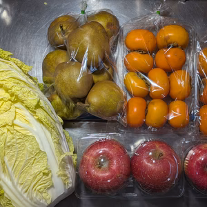 ハクサイ、柿、リンゴ、洋ナシ