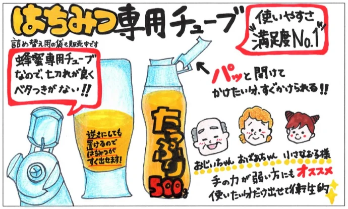 国産純粋阿蘇森の蜜   500ｇポリチューブ
