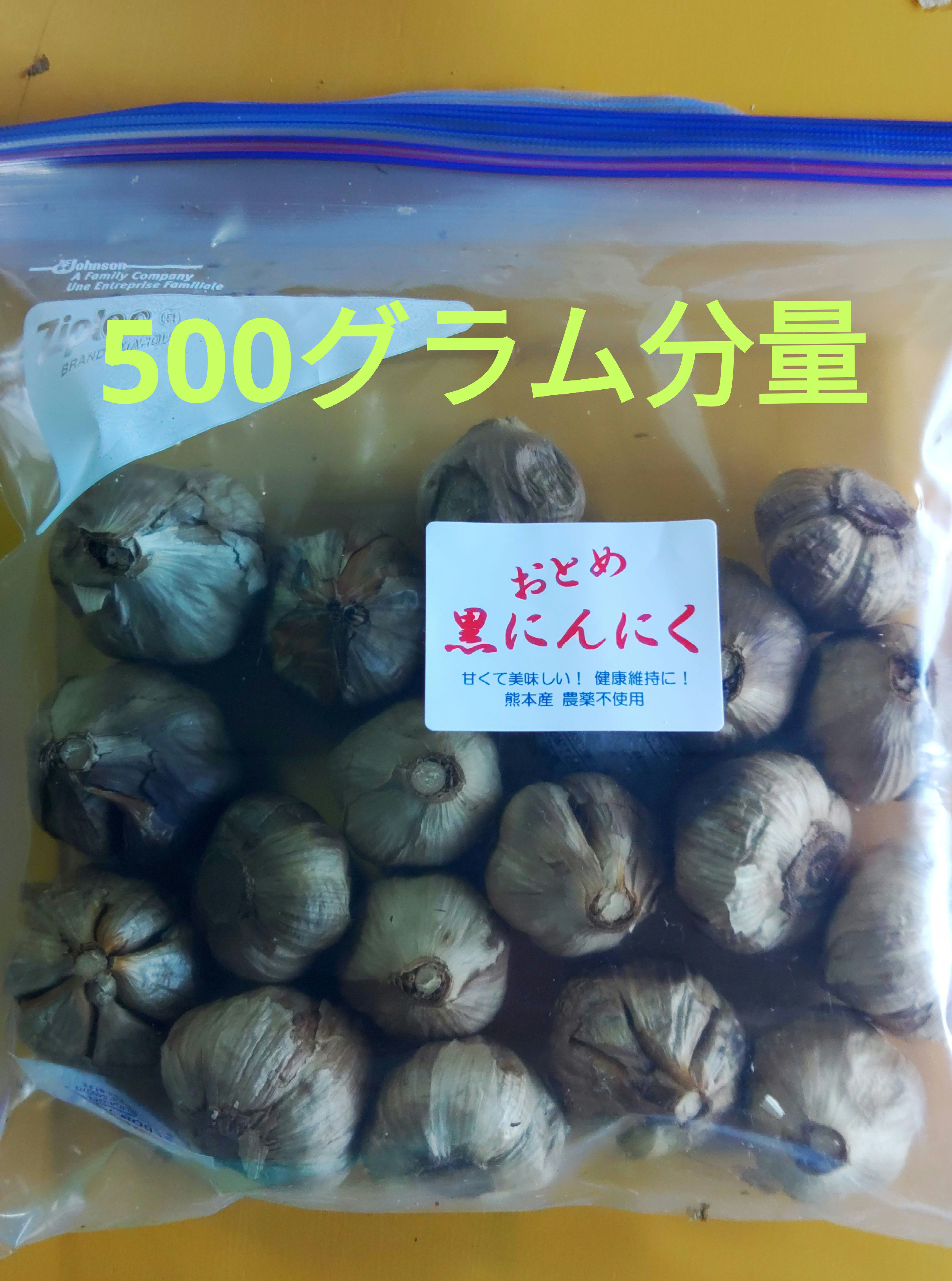 ☆おとめ黒にんにく500㌘ (熊本産 農薬・化学肥料不使用)｜加工食品の