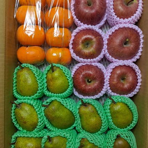 柿とりんごとラ・フランス