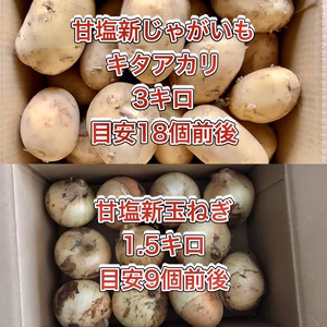 【鹿児島産】甘塩新じゃがいも3キロ・甘塩新玉ねぎ1.5キロ^_^