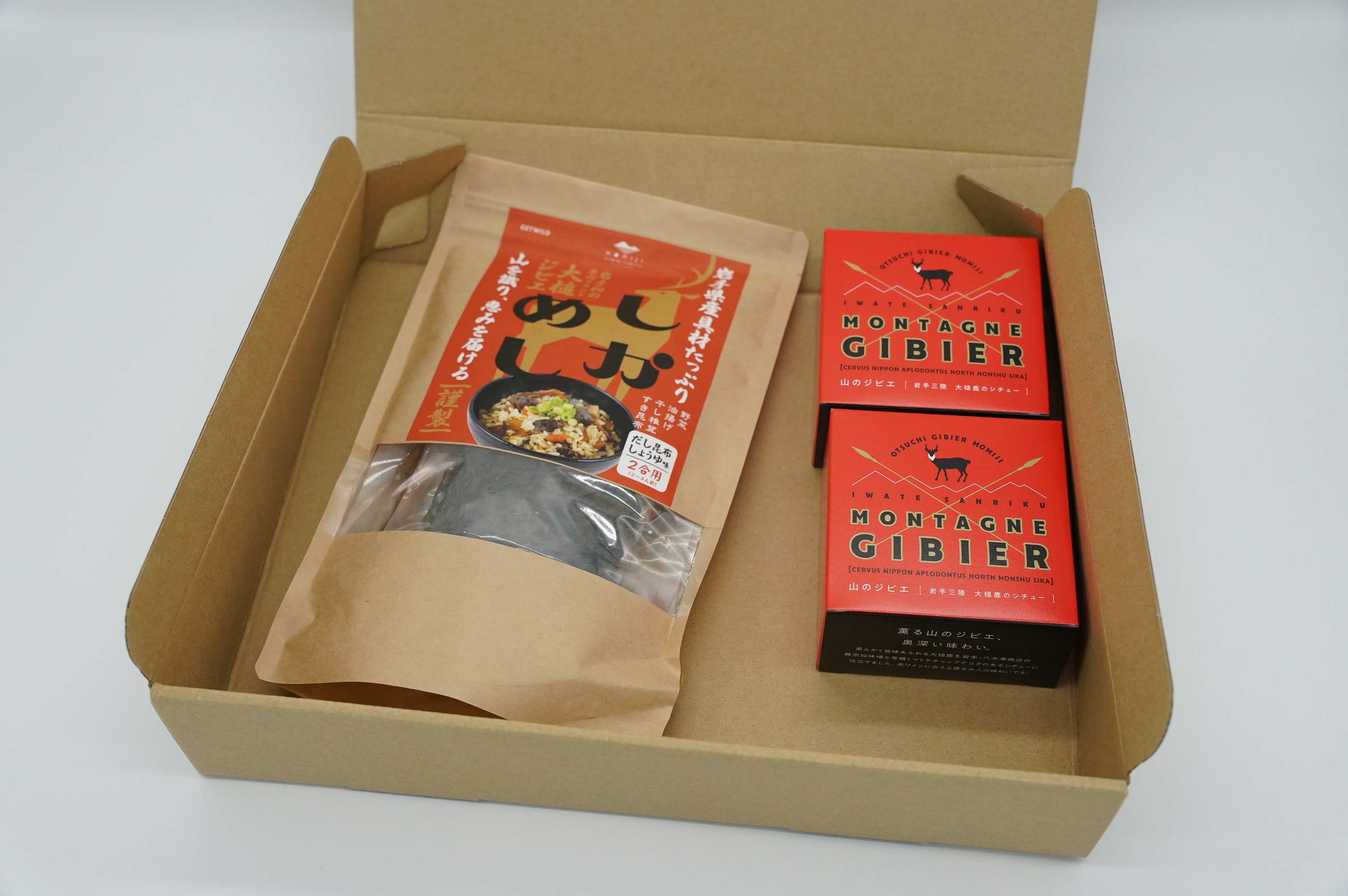 [母の日ギフト]大槌鹿の「しかめし」1袋+コク旨シチュー缶2缶ギフトセット 1セット(缶詰2個+しかめし1袋)