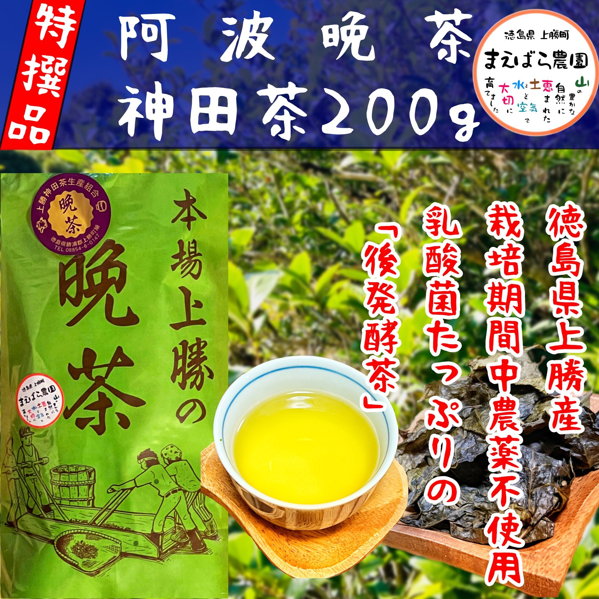 阿波番茶 上勝産 阿波晩茶 番茶「神田茶」ティーバッグ 10包入×2袋