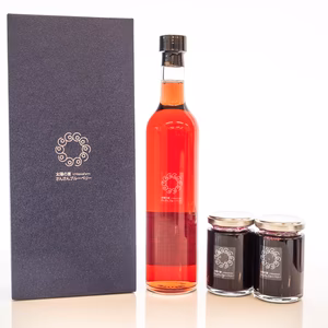 太陽の恵　さんさんブルーベリージャムとヴィネガー黒酢入りのセット