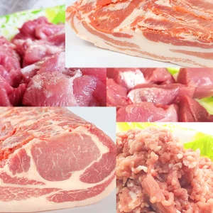 【冷凍】白金の5品Vセット《白金豚》ロース&バラ塊＋スラ& 角& 挽肉
