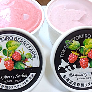 北海道産有機ラズベリー使用のソルベ＆ミルクアイスセット