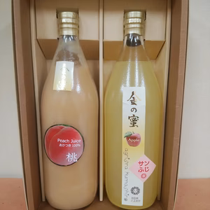 【母の日ギフト】〔金の蜜〕とろとろ桃ジュースとサンふじジュースセット