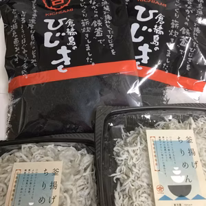 たっぷりお得セット釜揚げちりめん4パック鉄釜ひじき4