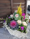 花農家が作る！！woodのような軽い鉢★おまかせ季節の寄せ植え★