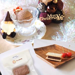 クリスマス限定★自家製クッキー入りチョコジェラート6個とバターサンド2個セット