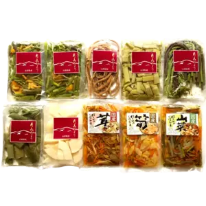山形県産 美味しい山菜の水煮・炊き込みご飯の素3品の10品セット詰合せです