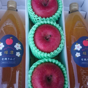 【春ギフト(花ラベル)オーガニックりんごジュース&りんごの詰め合わせ