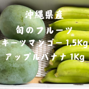 沖縄県産 ・キーツマンゴー1,5Kg ・アップルバナナ 1Kg