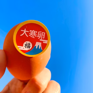 大寒に産まれた縁起物の黒麹育ちの赤たまご