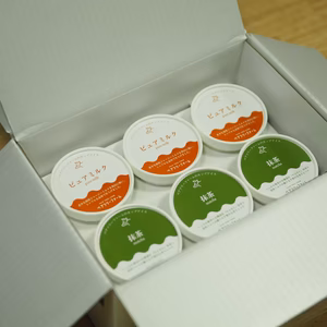 カップアイス《ピュアミルク・抹茶各6》12個セット｜ペアツリーファーム