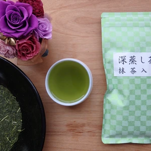 濃いお茶好きな方へ‼︎ 茶草場農法の抹茶入り　深蒸し茶　100g  農カード付き