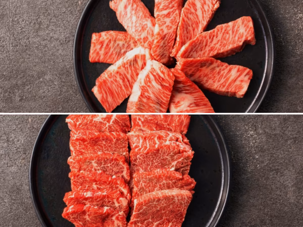 【ギフト】カルビ食べ比べセット（三角カルビ・手切り赤身カルビ）熨斗対応可