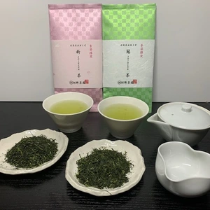 【季節限定】　ネコポス便でお届け　ORGANIC新茶セット　冠茶・上煎茶